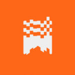 The Substack logo on an orange background. The logo has been jittered in vertical stripes so that it appears as though it is melting.